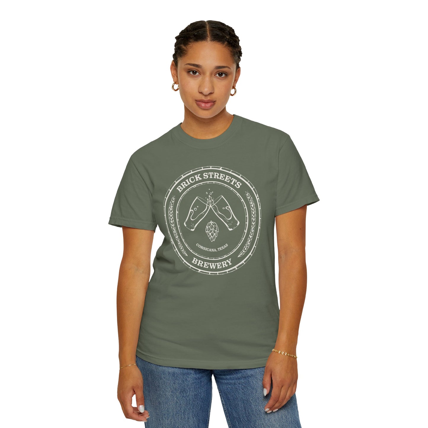 Brick Streets Brewery - Casual Beer Lover Tee - Tan Logo