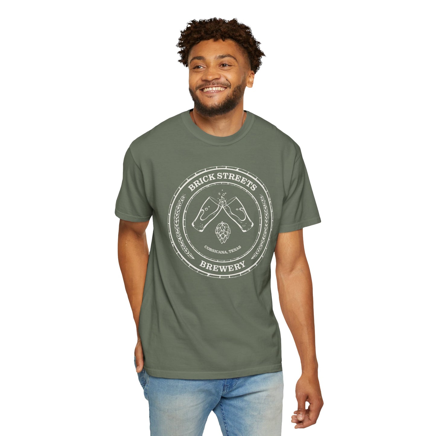 Brick Streets Brewery - Casual Beer Lover Tee - Tan Logo